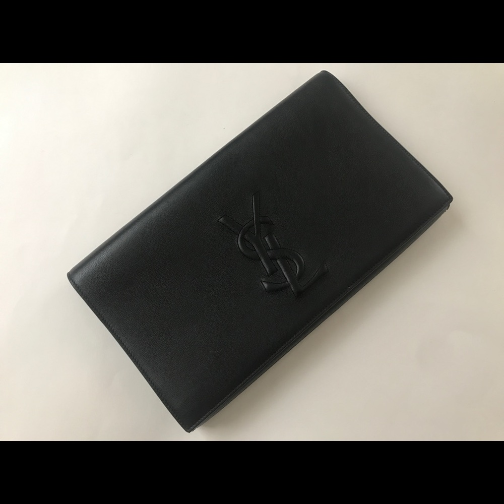 Yves Saint Laurent Black Leather Clutch
